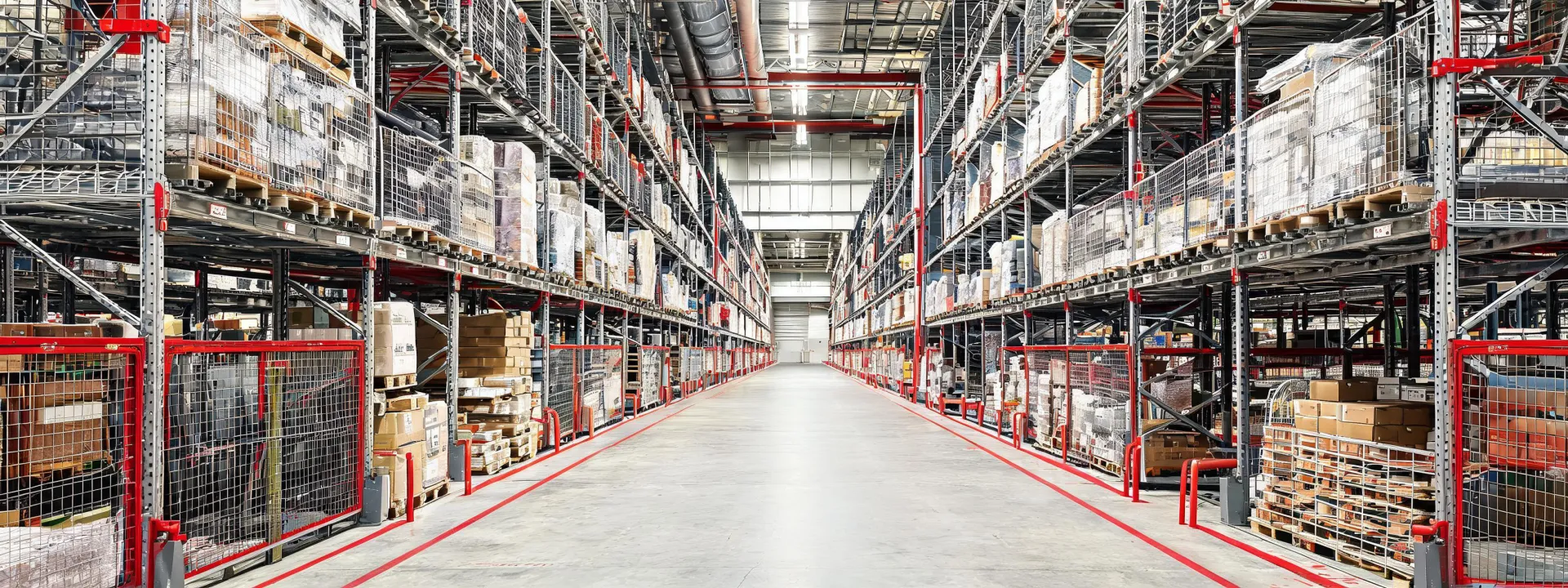 McNichols service center floor with stacked grating inventory