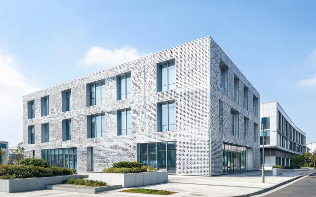 Architectural perforated metal facade
