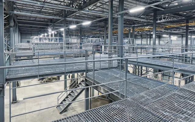 Industrial plant grating platforms